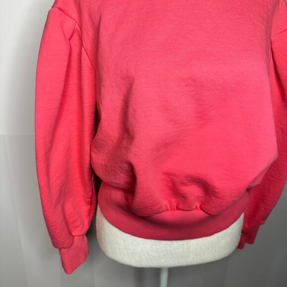 & Other Stories Anthropologie Ballon Sleeve Pink Sweater Sweatshirt Size 4 - Picture 4 of 8